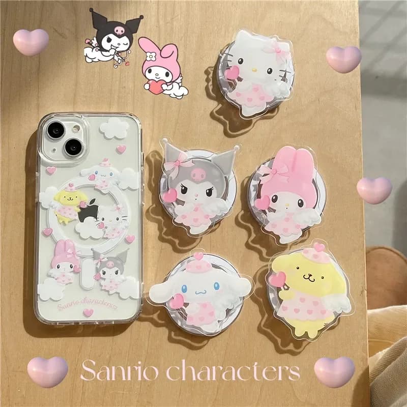 Supporto Magnetico Hello Kitty Kuromi per iPhone 17 Pro Max, Compatibile con Pop Magsafe e Ricarica Wireless