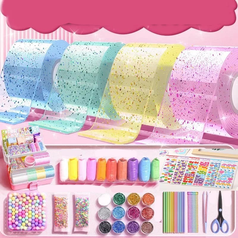 Necklace FAI Dyed Collar Colpo Bolla Nano Nano Colla Nastro Biadesivo Nano Tape Wall decal Ball Tape Handicrafts FAI DA TE Tape Toys for Children