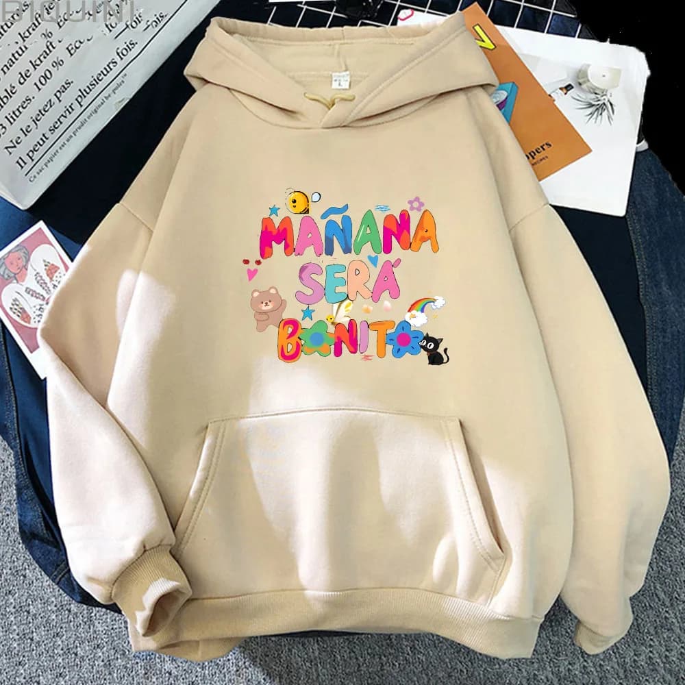 Manana Rainbow Letter Print felpe da uomo Soft Warm Casual felpe con cappuccio da donna AutumnLoose Fleece Tops per ragazze pullover Unisex