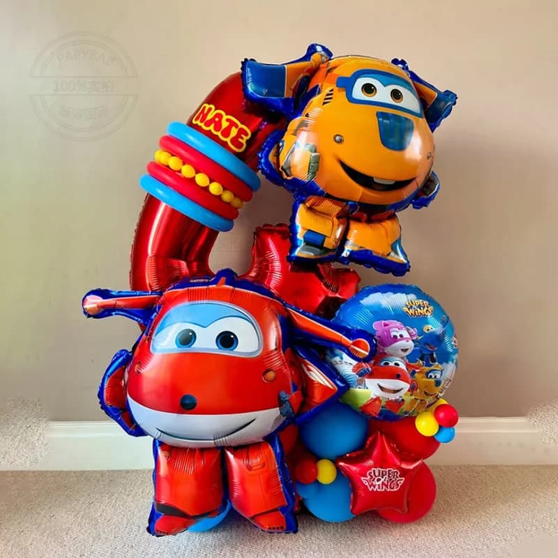 43 pz Nuovo Super Ali Foglio di Alluminio Globos Jett Dizzy Foil Palloncino Cartoon Tema Decor Compleanno Decor Baby Shower Giocattoli Forniture