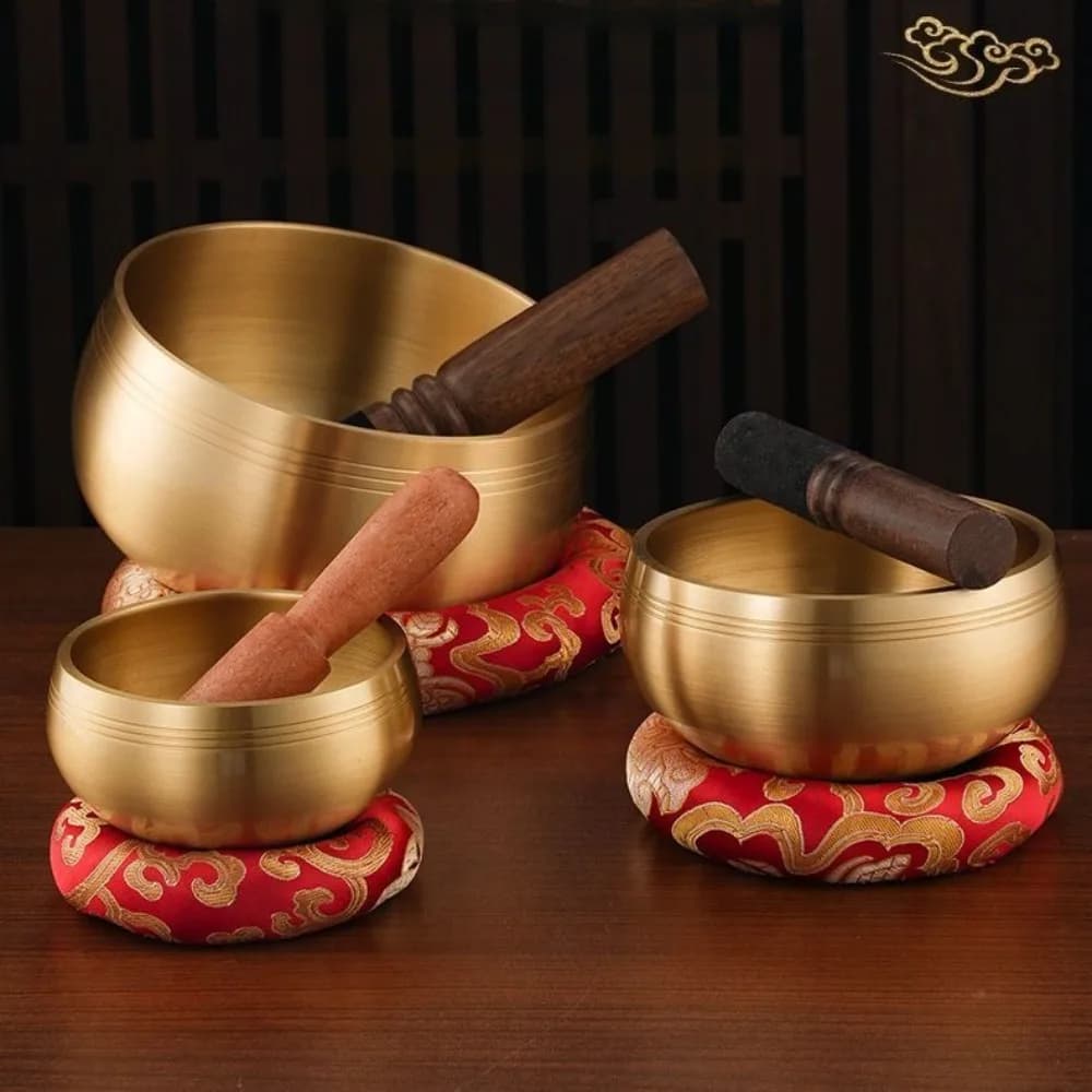 Brass Original Tibetan Bowls 8.5CM-25CM Sound Therapy Tibetan Singing Bowl Yoga Meditation Musical Instruments Percussion