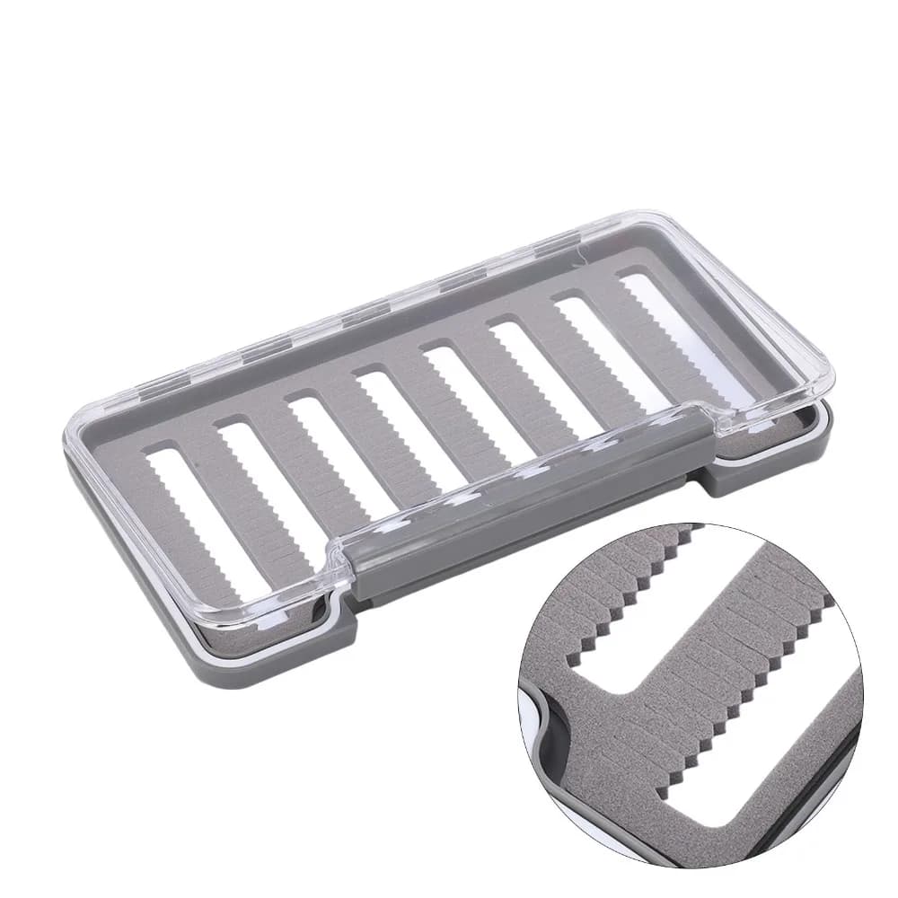 Portable Waterproof Fly Fishing Box Transparent ABS Shell Foam Fishing Flies Box Lightweight Fishing Tackle Box Tackle Storage