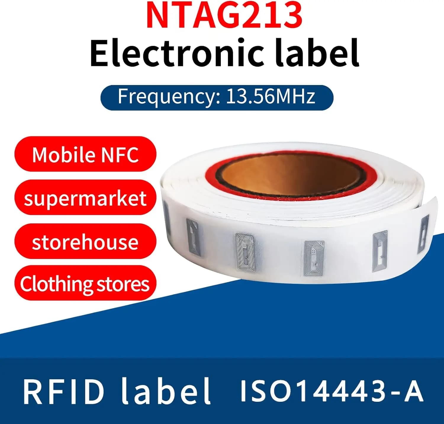 Etichette RFID NTAG 213, Tag NFC Ntag213, Etichette RFID Ultralight 144 byte 13.56Mhz, Etichette Adesive Programmabili per Telefoni NFC
