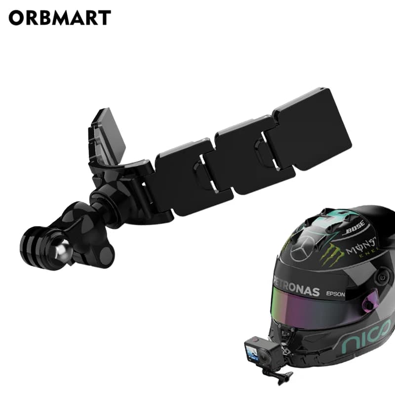 Support for complete motorcycle helmet for GoPro Hero 12 11 10 9 Foldable front chin stand for Yi DJI camera accessories