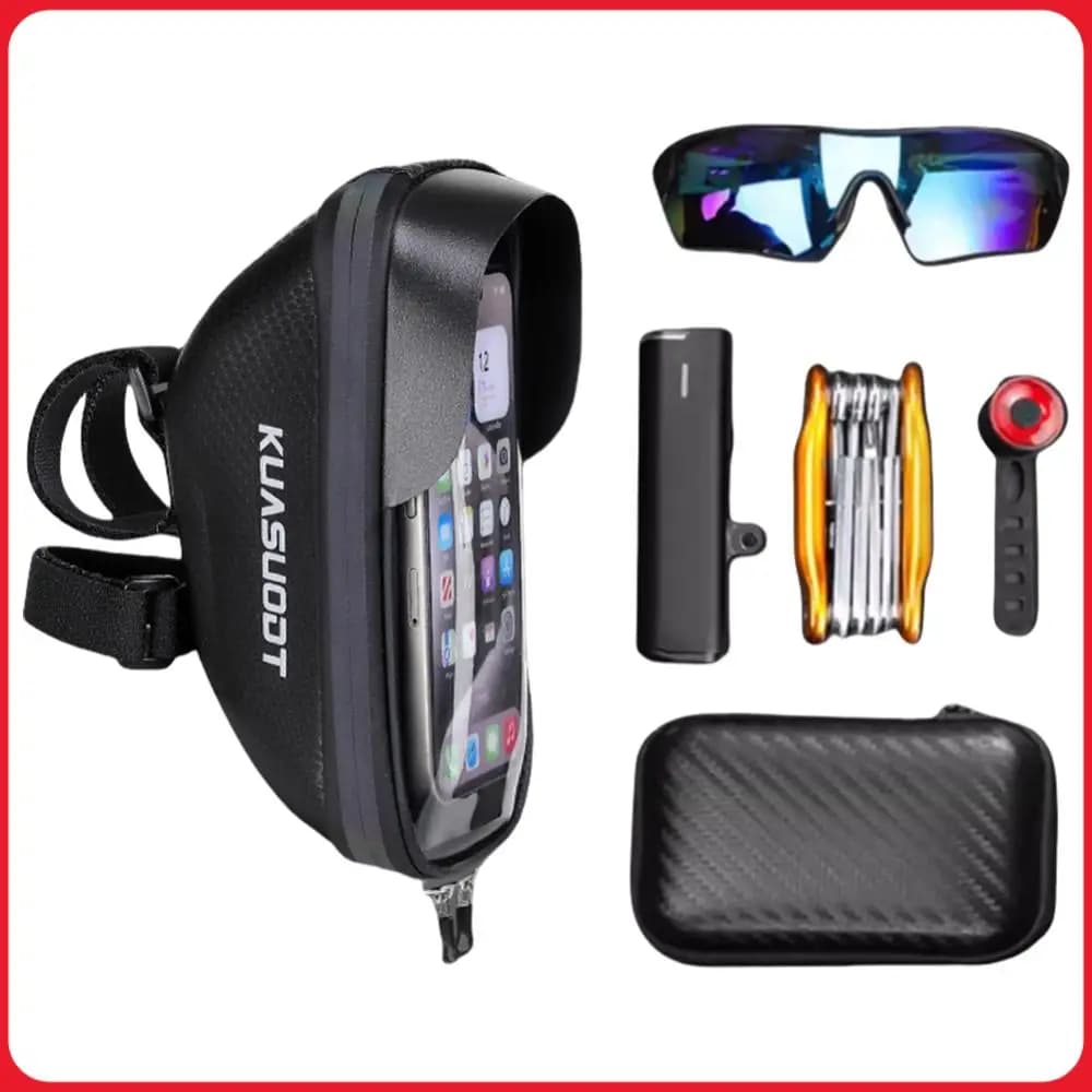 EVA Bicycle Front Frame Bag Waterproof Touch Screen Bicycle Bag Large Capacity Bike Top Tube Holder Case for Smart Phones