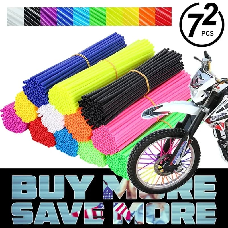 72PCS 24 centimetri Universale Dirt Bike Raggio Coperture Moto Cerchione Raggio Wrap Kit Pelli Copertura Della Protezione Per Motocross Bici da bicicletta