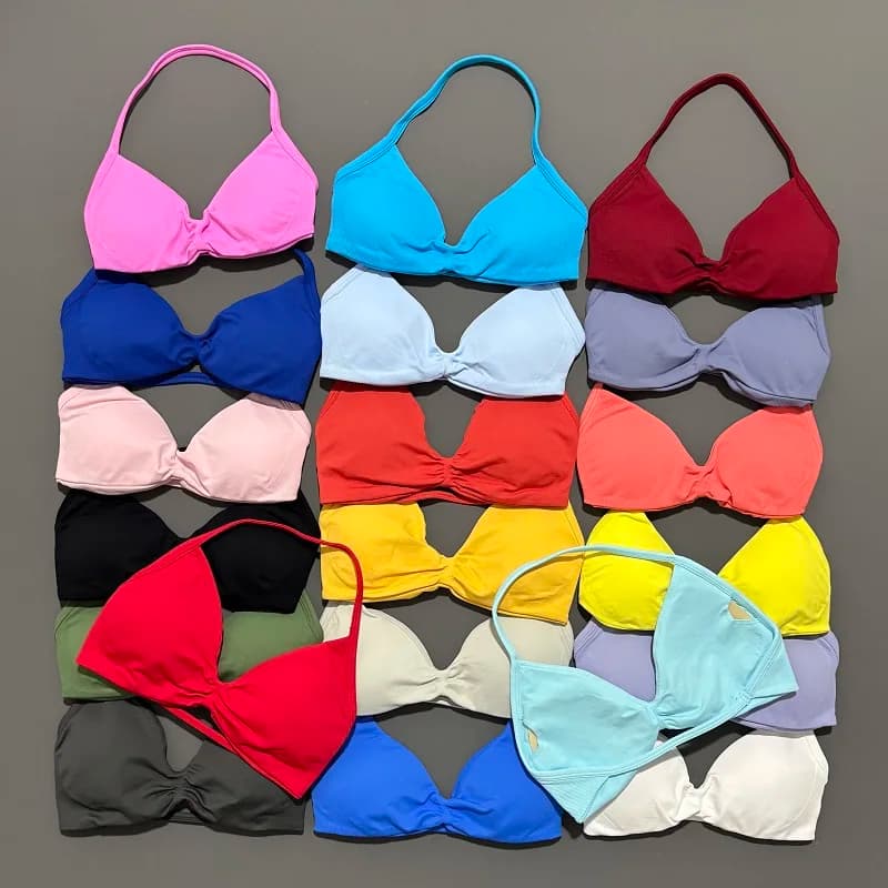 Sports bra with shoulder straps Intimo yoga Donna Palestra Top Corsa Exercise bra without back Support high active clothing Fitness training Halter