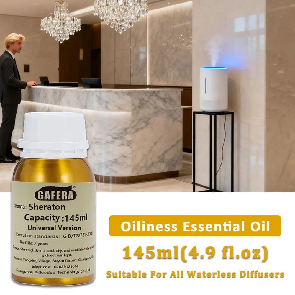 GAFERA 145ml (4.9 fl.oz) Olio Essenziale Sheraton Kempinski - Olio Profumato per Diffusore di Aromi, Deodorante per Ambienti, Profumo per la Casa
