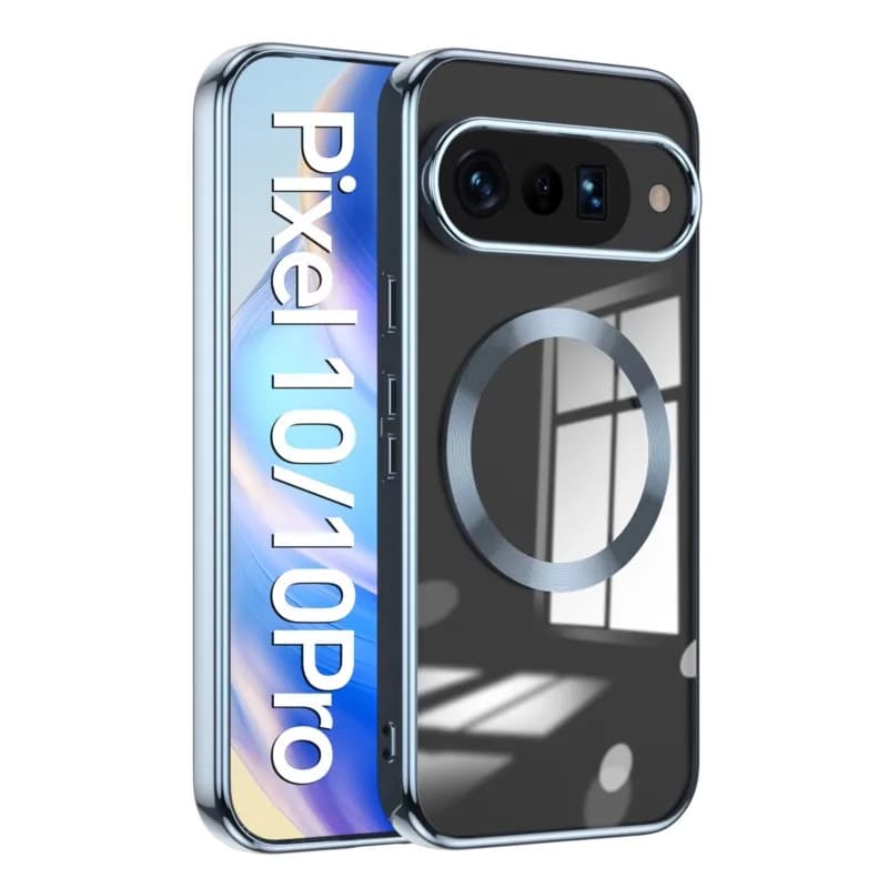 Placcatura magnetica per custodia per telefono Magsafe per Google Pixel 10 9 Pro XL 9A 8 8A 7A copertura di ricarica wireless trasparente antiurto di lusso