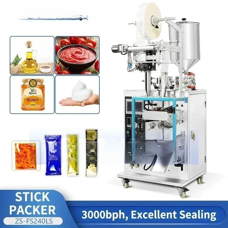 ZONESUN Ketchup Salsa di Pasta Confezioni Riempitrice e Sigillatrice di Liquidi Bustina Imballaggio Miscelazione Riscaldamento Codifica ZS-FS240LS