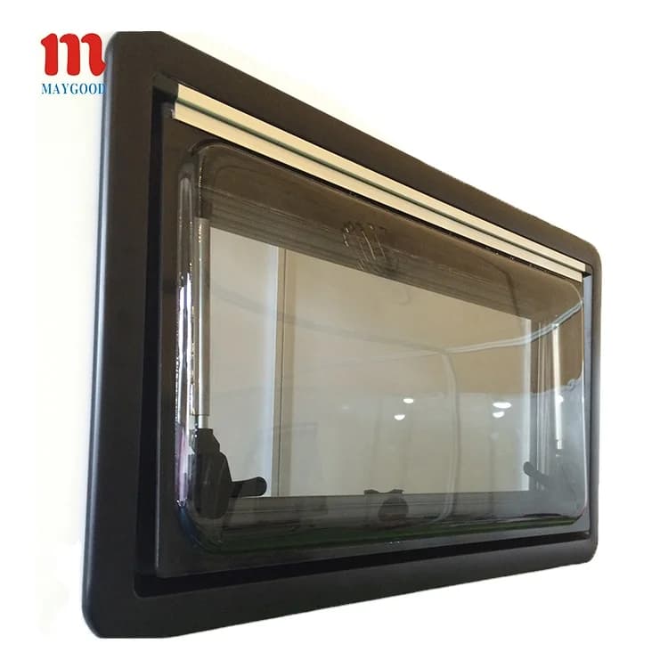 High Performance Aluminum RV Side Window With UV Blocking Curtains For Motorhomes 1450*550mm