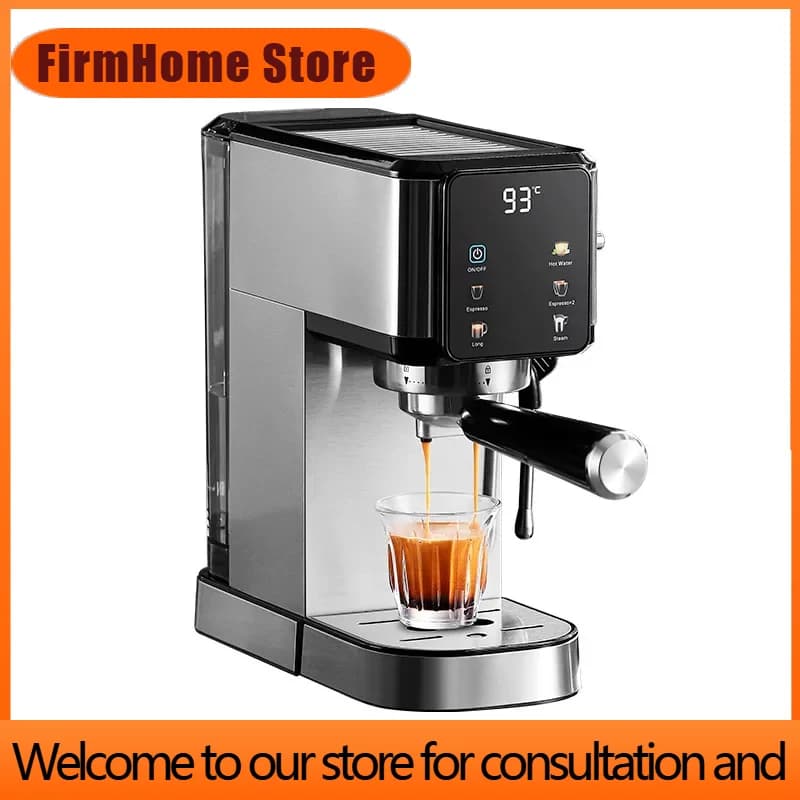 FirmHome Store20Bar Touch Screen Espresso Machine, Stainless Steel Coffee Maker With Milk Frother Touch Screen BPA-Free & Easy C