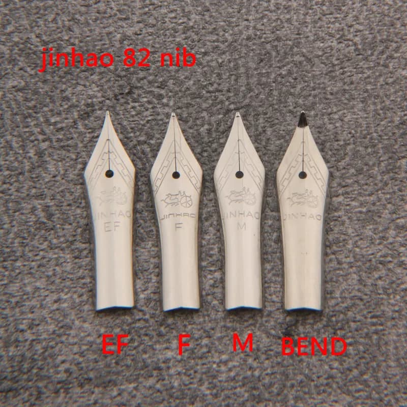 Brand JINHAO 82 Fountain pen nib Silver EF F M Bent Business Office School Supplies Ink Pen