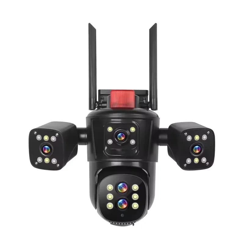 Telecamera IP Dome PTZ Wireless a Colori 10x con 4 Obiettivi da 8MP, Rilevamento Umanoide AI, Monitoraggio Bambini e Sicurezza Domestica CCTV