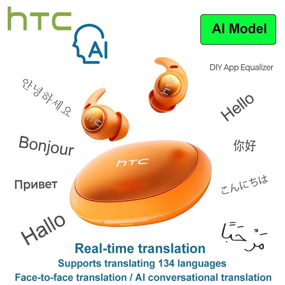 HTC NE76 Sleep Earbuds AI Translator Bluetooth Earphones Mini Invisible Soft Wireless Sleep aid Headphones In-Ear Headset