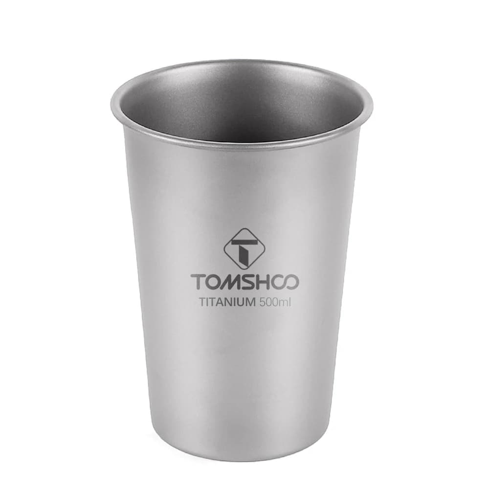 TOMSHOO Tazza da campeggio in titanio Tazza da acqua in titanio puro Tazza da birra Tazza da birra portatile Tazza da campeggio