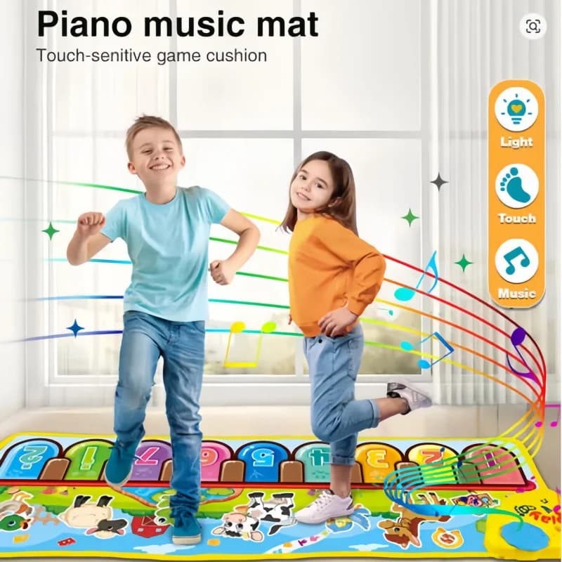 Tappetino da ballo per pianoforte da pavimento per bambini 30 * 85 cm giocattolo per l'illuminazione dello strumento per pianoforte musicale per ragazzi e ragazze come regalo
