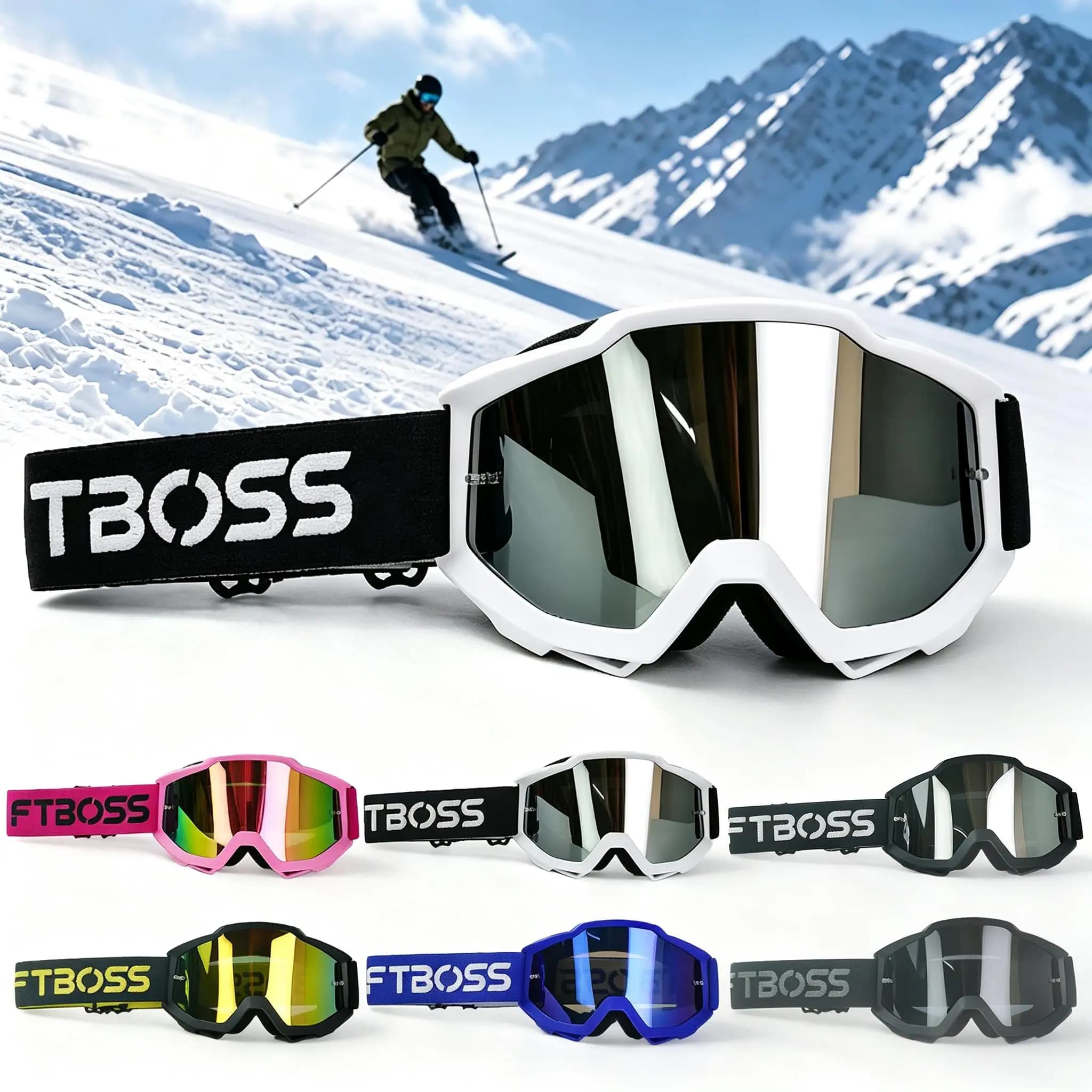 Large View Ski Goggles for Adult Unisex Sturdy Lens Outdoor Snowboarding Skiing Winter Gear