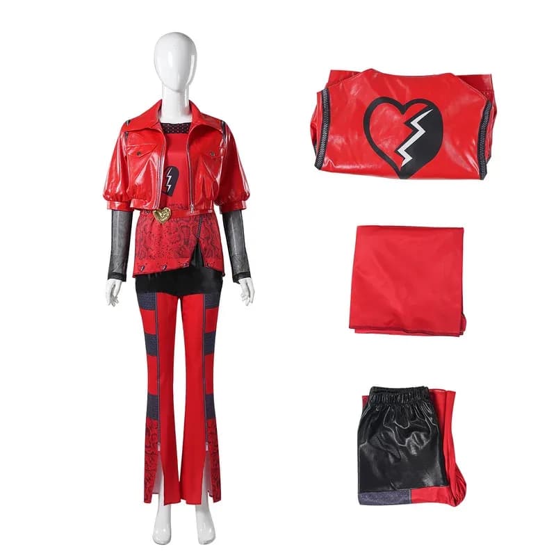 Costume cosplay di Halloween Discendenti Regina di cuori Uniforme figlia Set L'Ascesa della principessa rossa Completo Outfitsa;3,v'5.t;8,