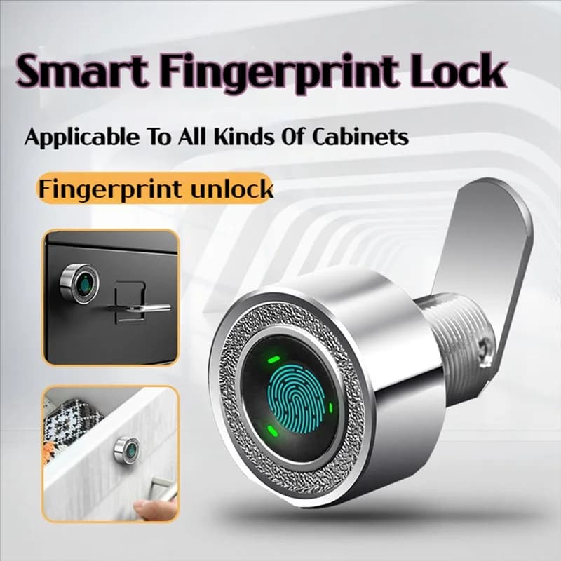 B04B-Serratura intelligente per cassetti con impronte digitali - Sicurezza elettronica per armadietti a doppia porta adatta per armadi, scarpiera, cassette postali
