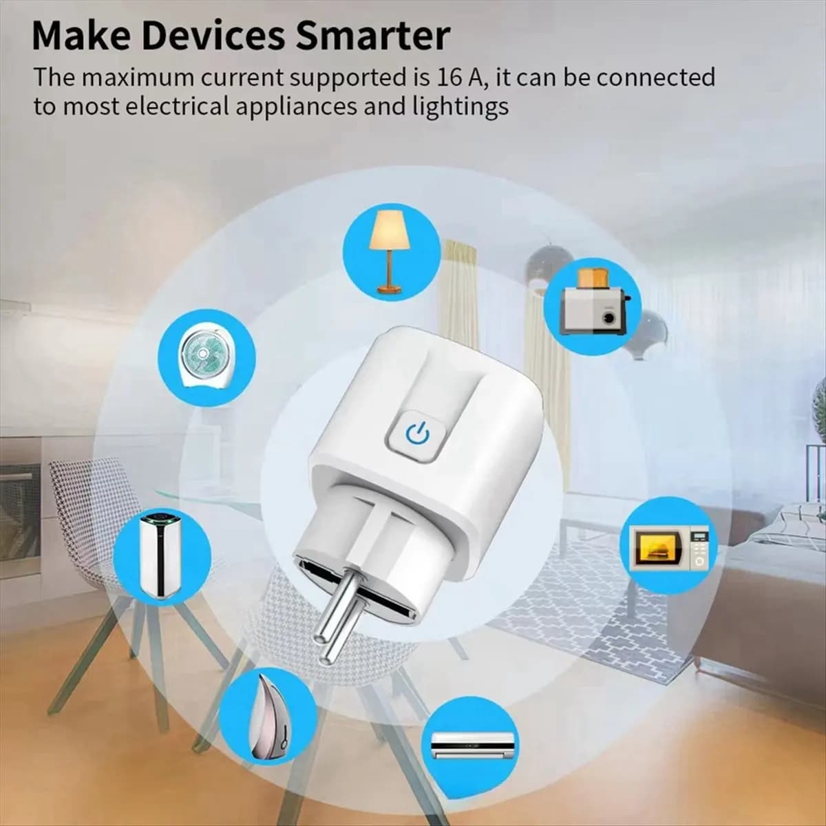 (A61K) Presa Intelligente WiFi EWelink con Monitoraggio della Potenza, Controllo Vocale, Compatibile con Spina EU