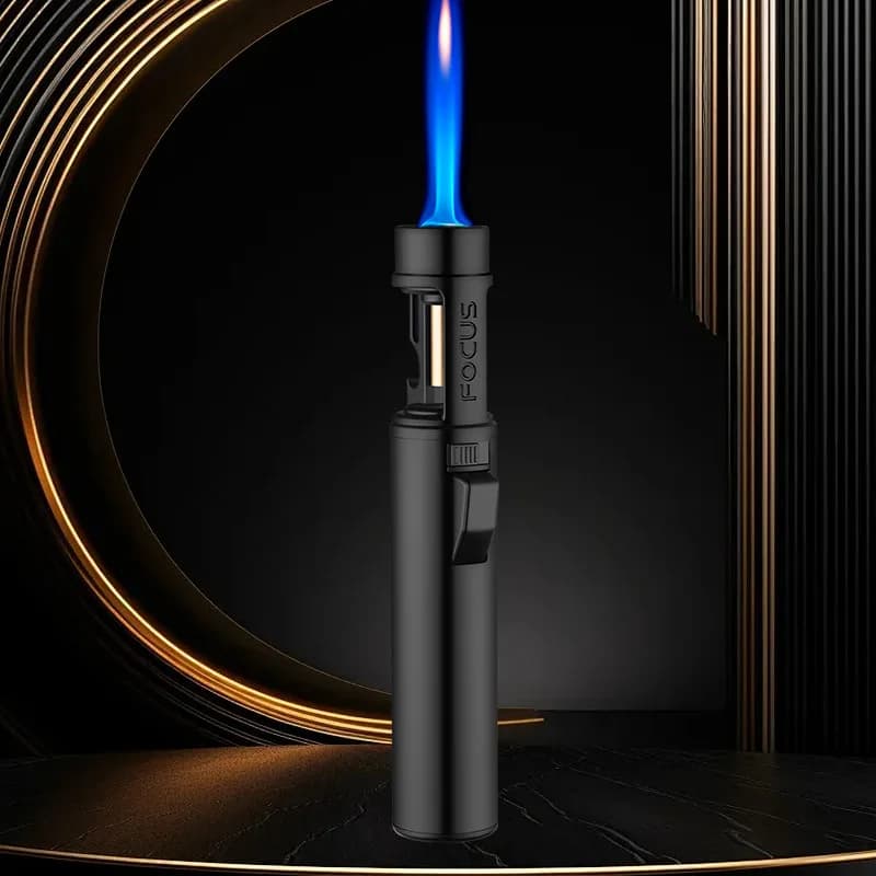 Accenditore per pistola per saldatura con penna a fuoco grande multicolore Pistola a spruzzo ad alta temperatura Fiamma blu Accendino gonfiabile antivento personalizzato