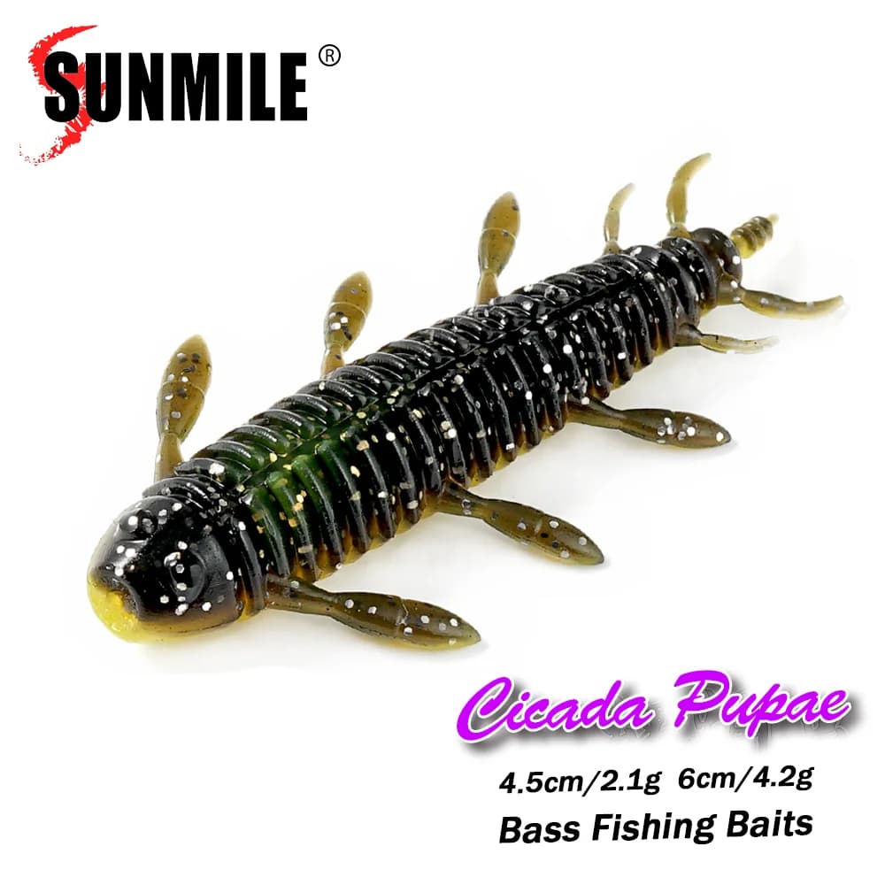 SUNMILE Stick Bait 4.5/5.5cmCasting Heavy Weighted Soft Plastic Lures Worm Artificial Bait Silicone Shad Lure For Bass Fishing