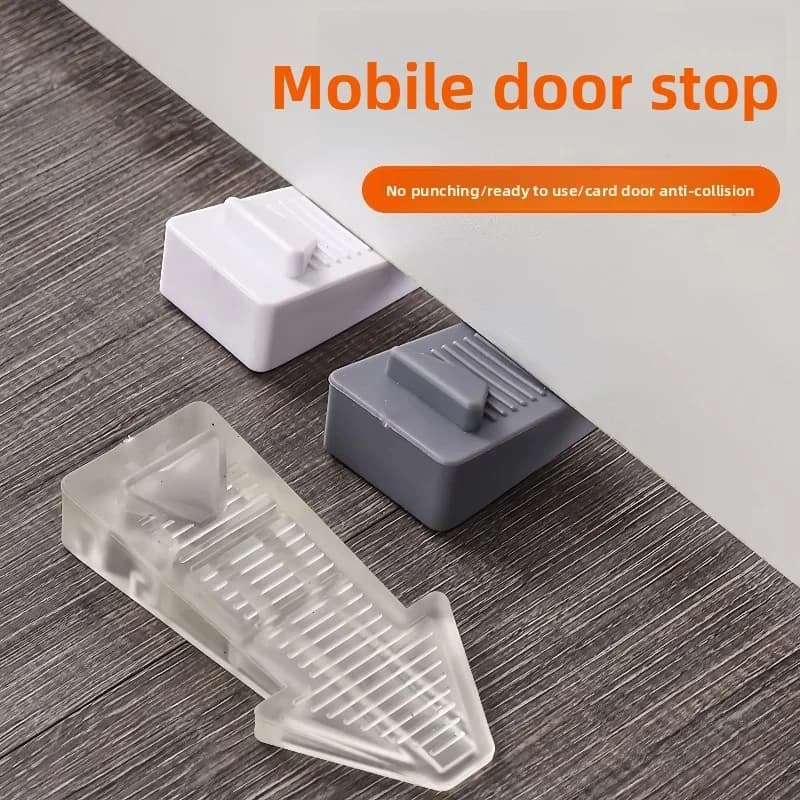 Reusable Silicone Door Stopper Non-Slip Wedge Child Safety Prevents Slamming And Pinching for Home And Office.