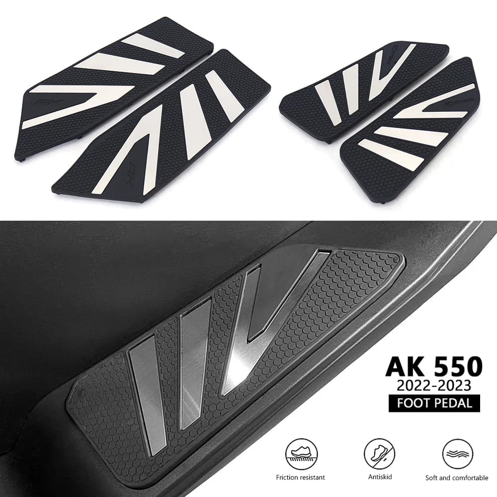 Nuovi Accessori Per KYMCO AK550 ak550 AK ak 500 2022 2023 Scooter Poggiapiedi Pedana Passo Piastra Del Piede In Gomma + acciaio inox