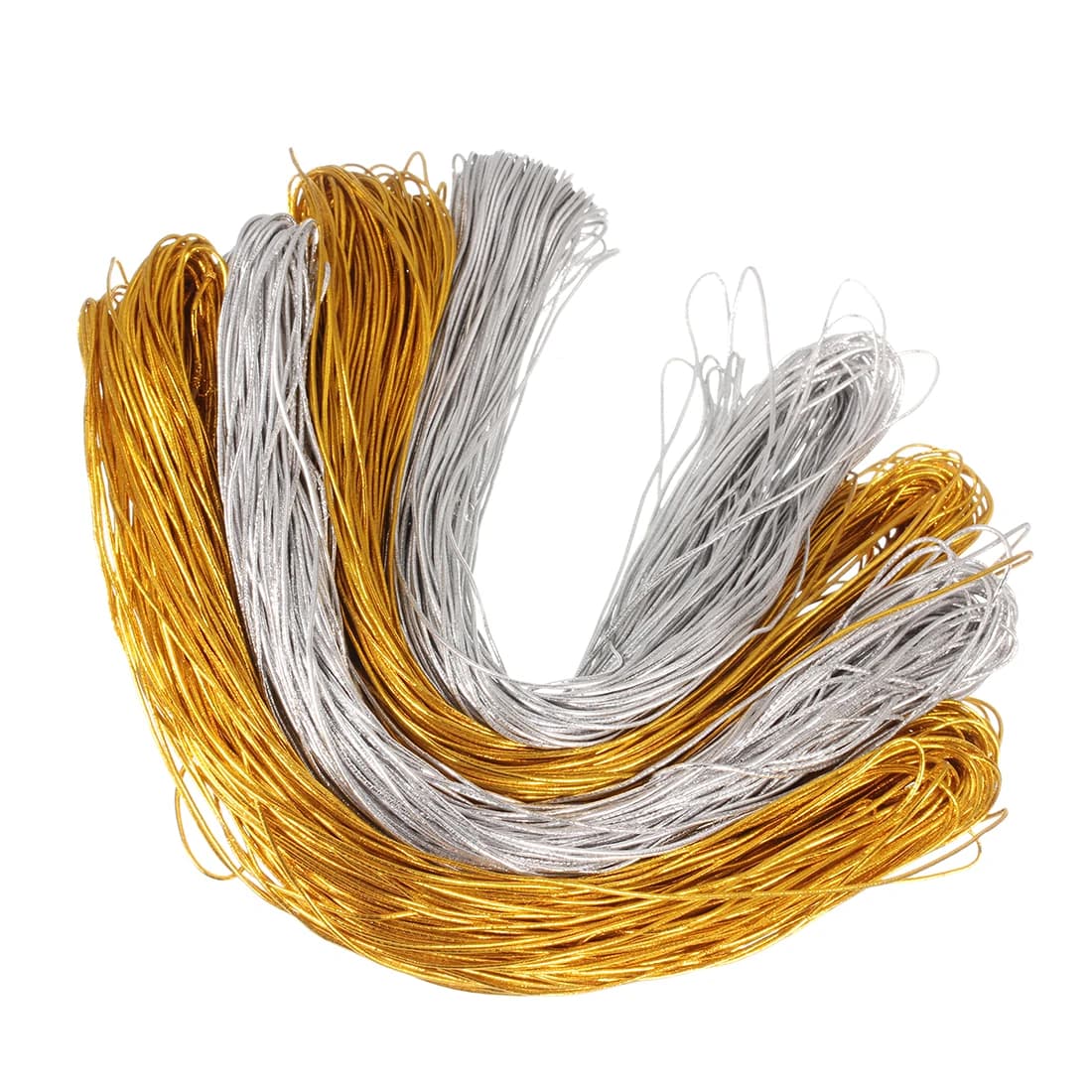 50 meters/roll 1-1.5mm stretch rope in gold and silver for clothes diy shoe laces with strap making accessories wholesale