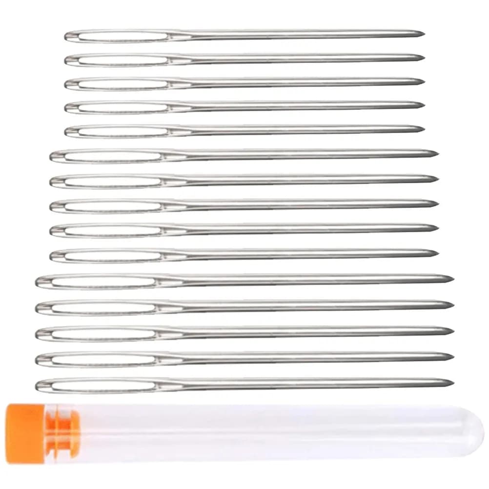 Set di aghi da tappeto con punta smussata e occhiello grande per cucito, maglia, cerchietto, lavorazione del filato, impugnatura comoda antiscivolo in metallo