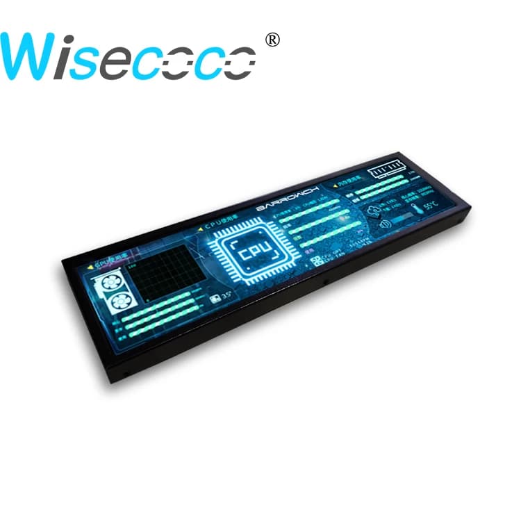 Wisecoco LCD monitor 8.8 inch 1920x480 IPS Second laptop display Raspberry Pi TV secondary screen AIDA64