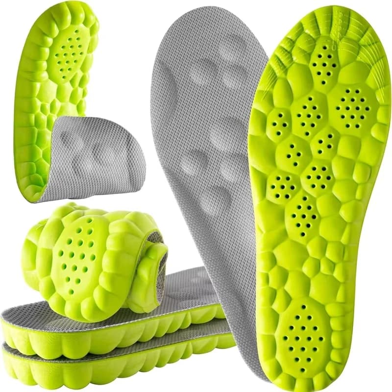 Soletta per massaggio plantare 4D Solette sportive unisex che assorbono gli urti Solette da corsa traspiranti e confortevoli 1 paio/2 paia