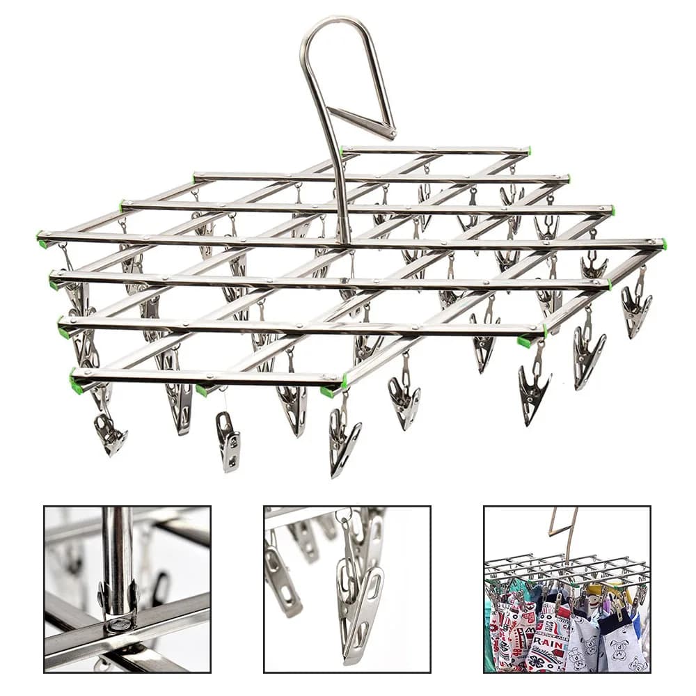 35 clip molletta antivento appendiabiti appendiabiti pieghevole in acciaio inossidabile stendibiancheria reggiseno calzino asciugamano picchetto
