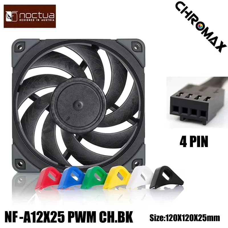 Noctua NF-A12x25 PWM Ventola con custodia da 12 cm Controllo intelligente della temperatura Ventola di scarico fredda a 4 pin Ventola di raffreddamento di scarico colata d'acqua