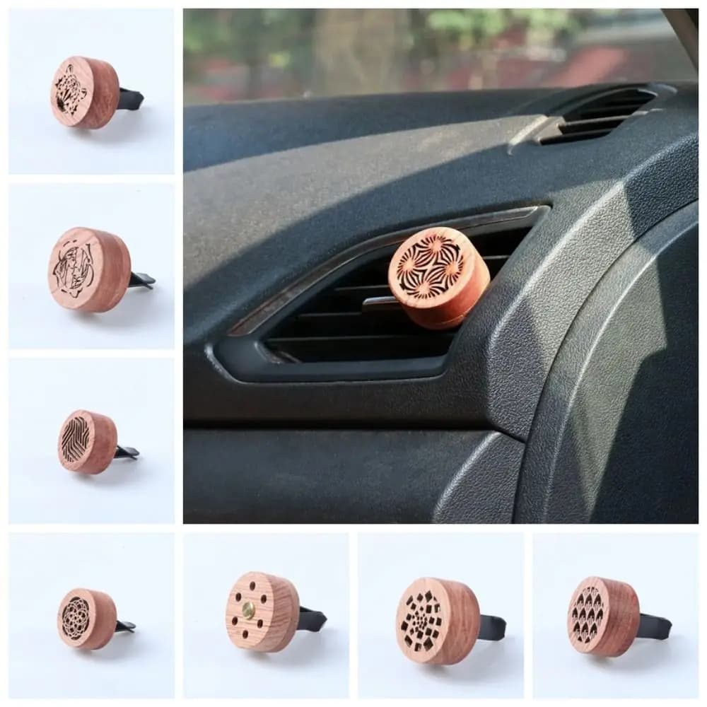 Woodsy Decor Wooden Wooden Car Diffuser Rosewood Aromatherapy Car Aromatherapy Clip Carved Exquisite Car Clip Car Air Freshener