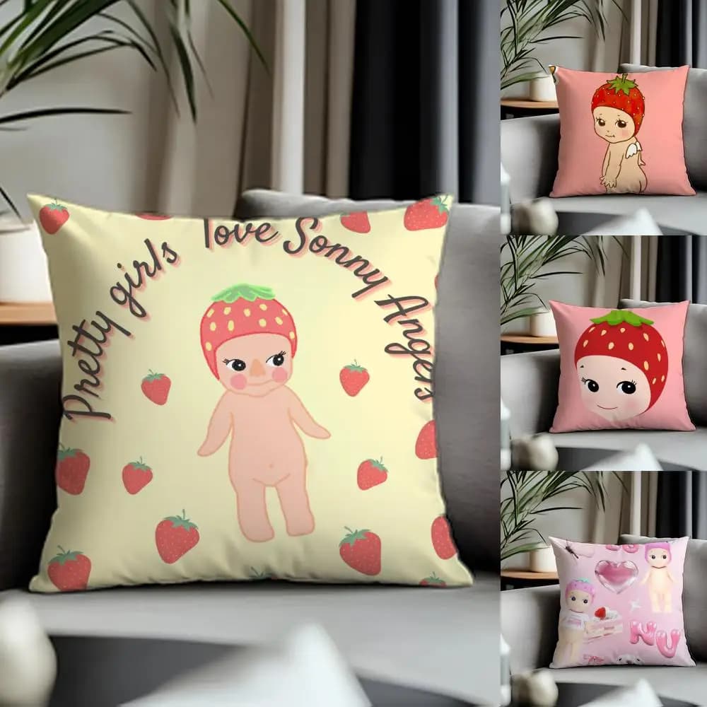 Nuova Fodera per Cuscino SSonny Angelable Antiacaro con Cerniera Invisibile in Peluche Corto Setoso per Divano