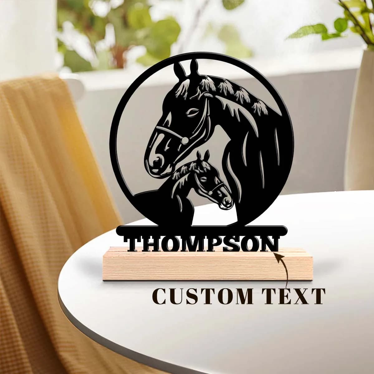 1pc Metal Desktop Ornaments and Decorations Customizable Name With Wooden Base Unique Desktop Decoration Custom Gifts