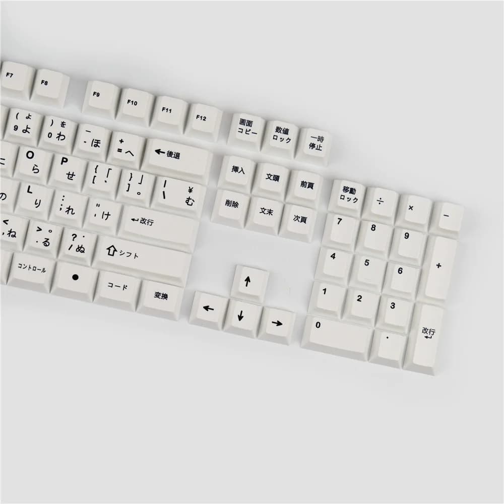 1 Set Black And White Japanese PBT Dye Subbed Keycaps For MX Switch Mechanical Keyboard Cherry Profile Key Caps With 7U Spacebar