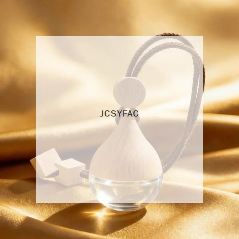 Refillable Car Essential Oil Diffuser Bottle 6ML Empty Car Air Freshener Pendant Perfume Glass Bottle With Wooden Caps 1/2/4Pcs
