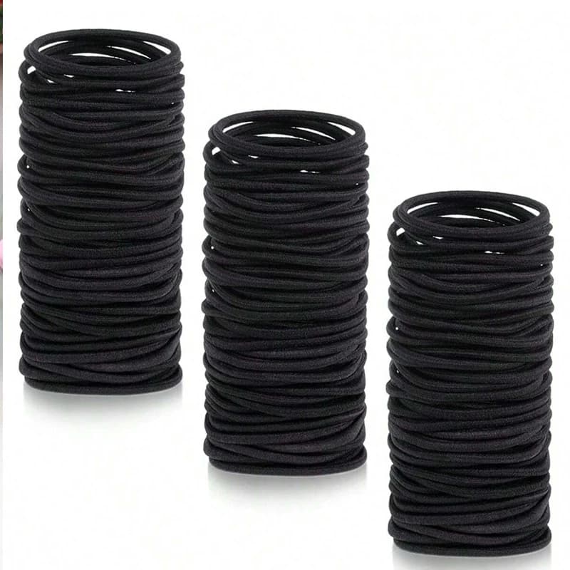 Black Elastic Hair Ties for Women Girls Hair Ropes Solid Color Ponytail Holders Simple Durable girl hair accessoires