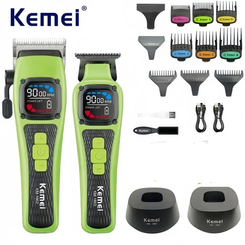 Kemei Electric Hair Clipper USB Rechargeable Professional Barber Styling Hair Trimmer Men's Hair Cutting Machine KM-1862 KM-1863