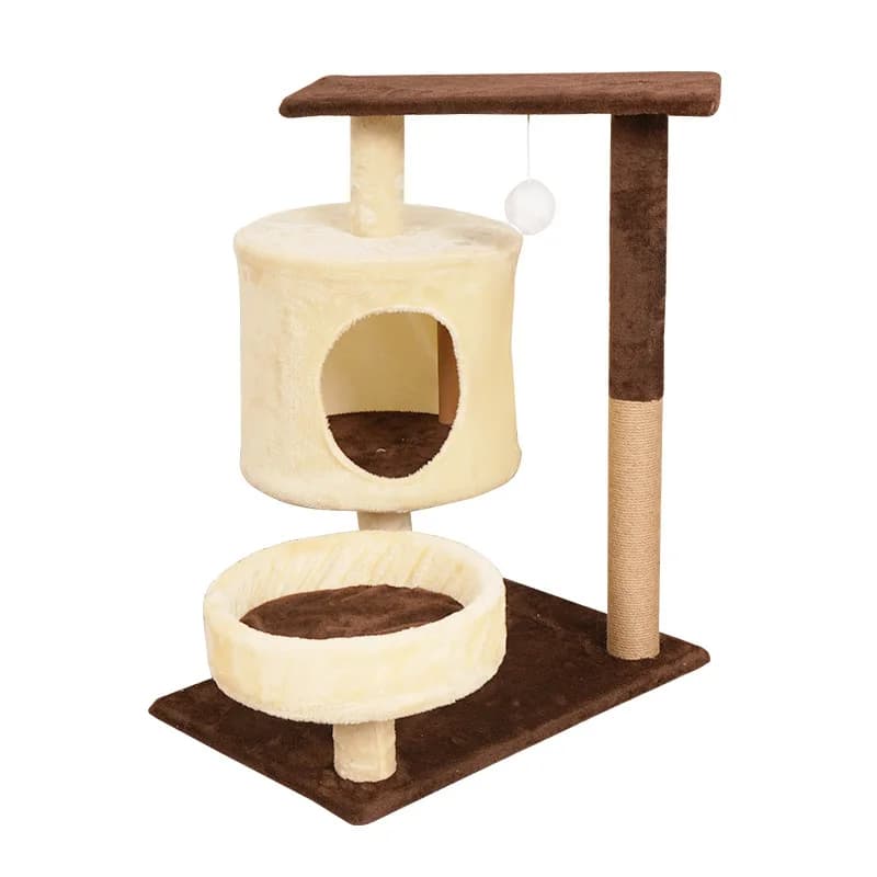 Hemp rope climbing structure, cat rack, nest tree, with nest, integrated multilayer climbing column, jump platform, cat supplies