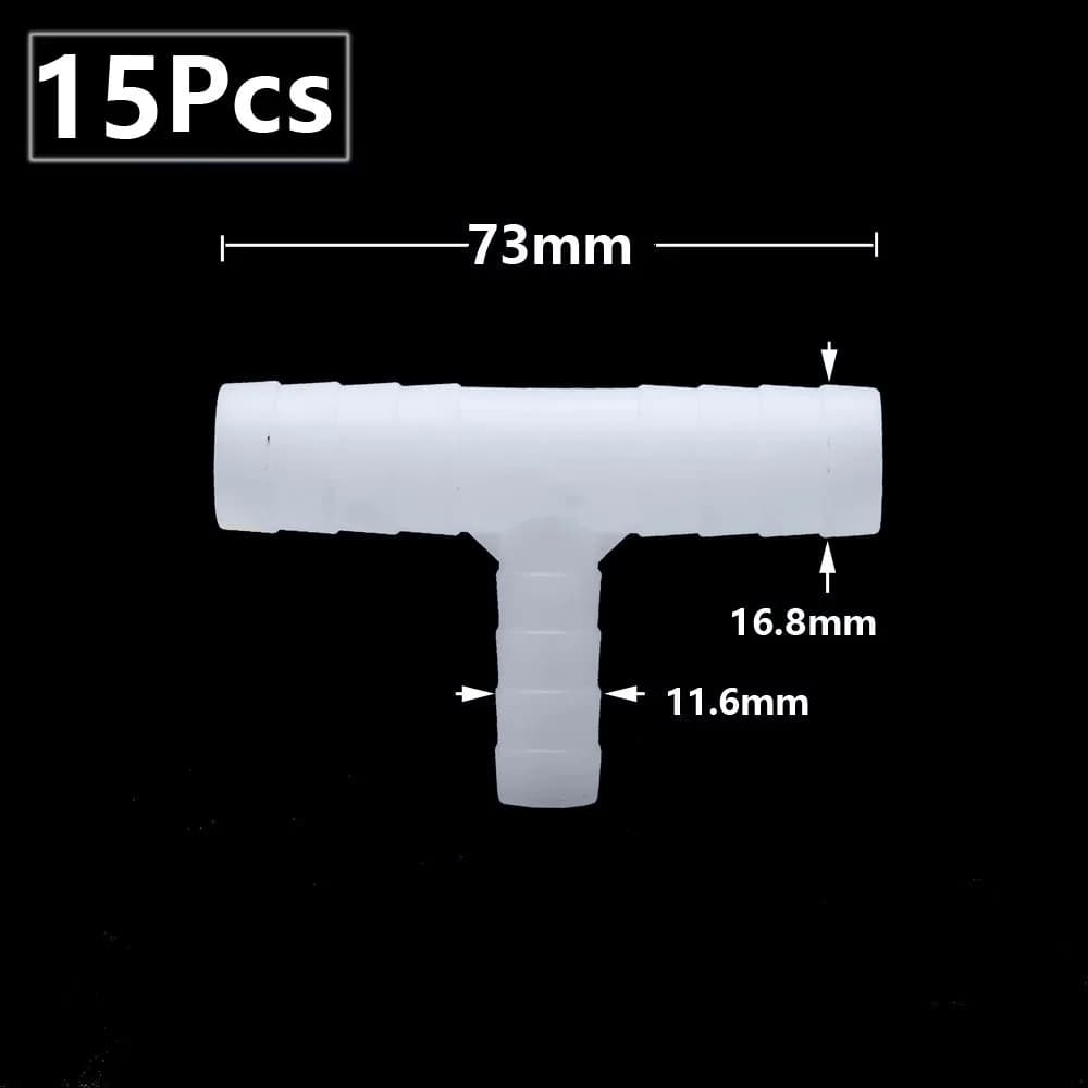 Connettori a T e a Croce in PE da 5~18mm, Riduttori per Tubi Acquario, Giunti per Tubi dell'Acqua, Connettori per Tubi di Aerazione per Acquacoltura