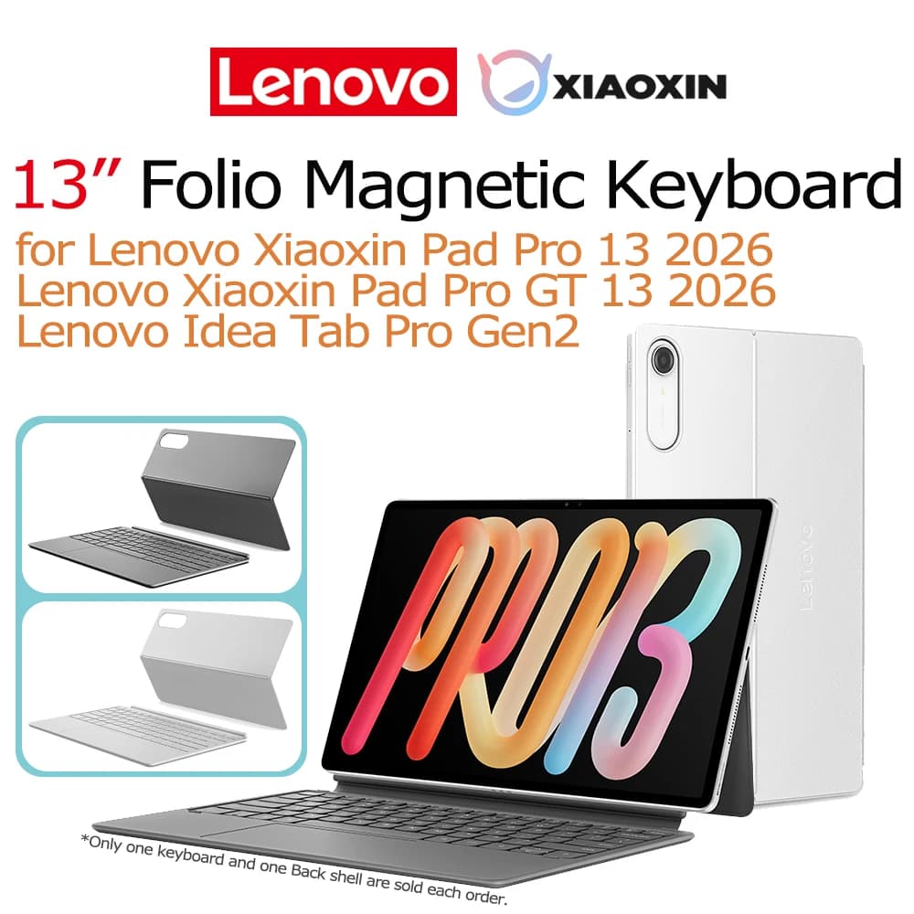 Nuova tastiera magnetica Folio Combo 2026 da 13'' per Lenovo Xiaoxin PadPro13/Pro GT 13 Tablet Idea Tab Pro Gen2 con cover posteriore in PU