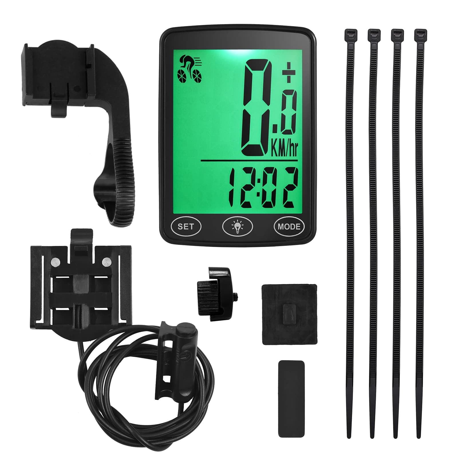 LIXADA Computer da bici impermeabile con retroilluminazione a LED Tachimetro da bicicletta Contachilometri Contatore di calorie e display della temperatura per bici