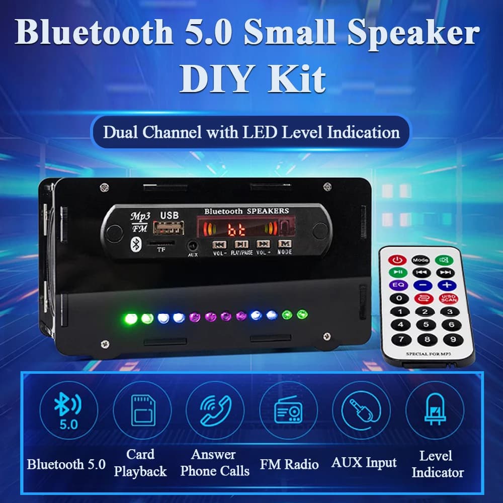 Kit Altoparlante Bluetooth Fai-da-Te con Radio FM, Progetto di Saldatura Fai-da-Te, Pratica di Assemblaggio, Kit Elettronico con Altoparlanti 2*3W
