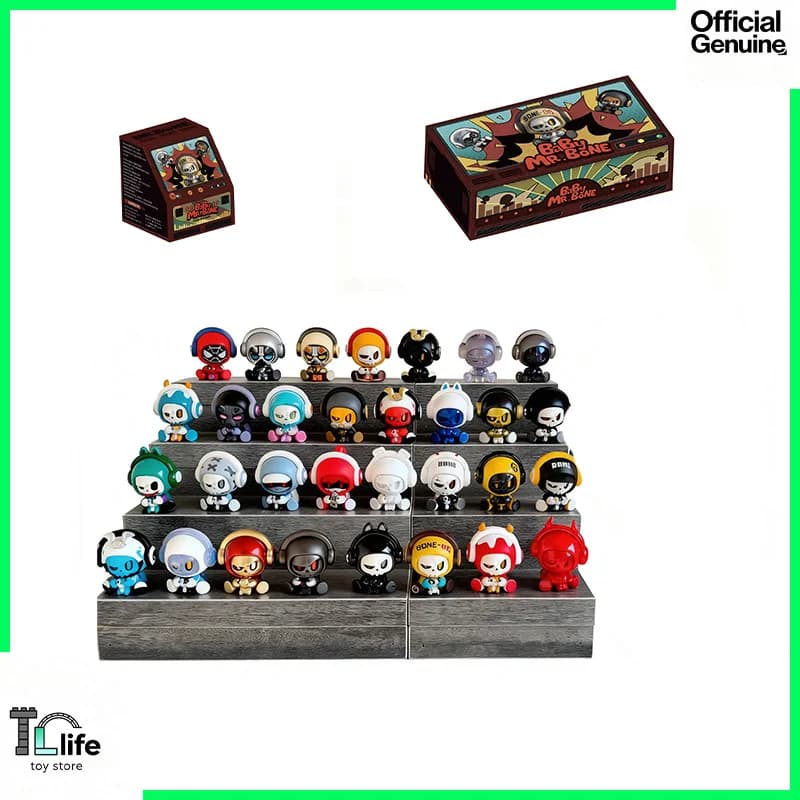 Genuino Baby Mr. Bone Blind Box Anime Figure Mini giocattolo alla moda scatola misteriosa Doll Raccogliere Decorazione Modello in PVC Giocattolo Regali per ragazzi