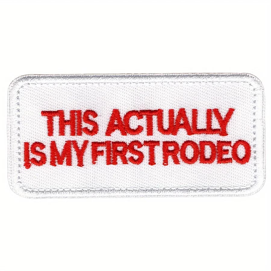 Toppa divertente con meme "My First Rodeo": fantastica applique termoadesive ricamata a tema cowgirl/cowboy occidentale per giacche, cappelli e borse
