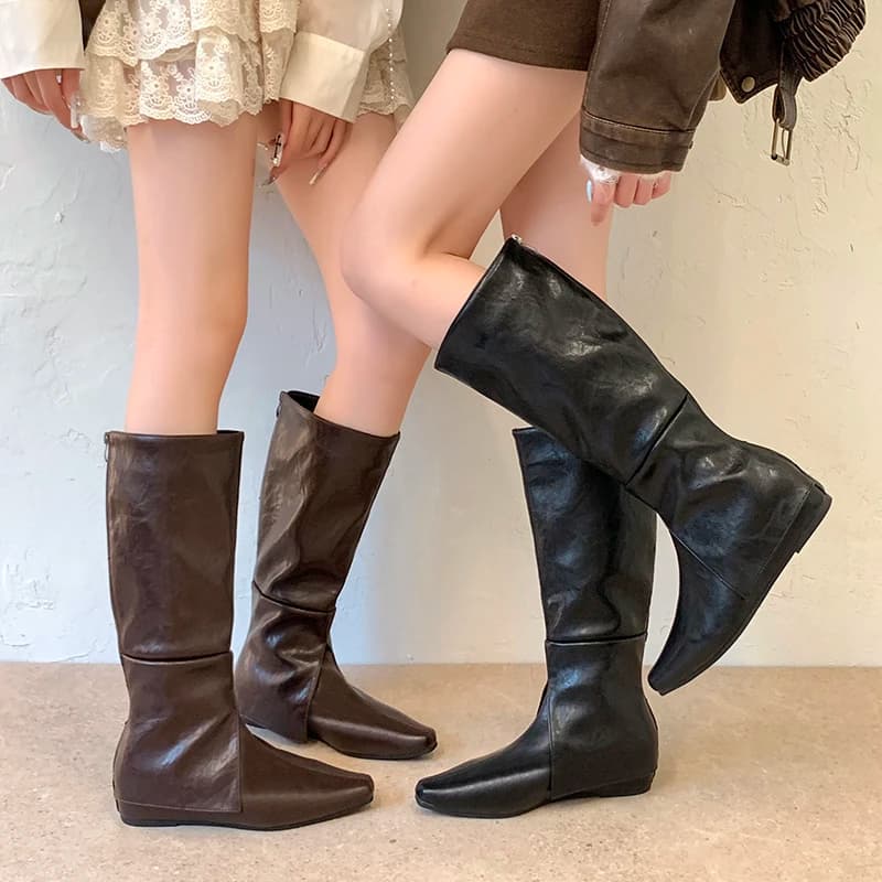 Soft Leather Small Inner Heightened Boots Women's 2026 New Thin and Versatile Leather Shoes